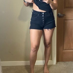 Abercrombie Curve love black denim shorts Size 27